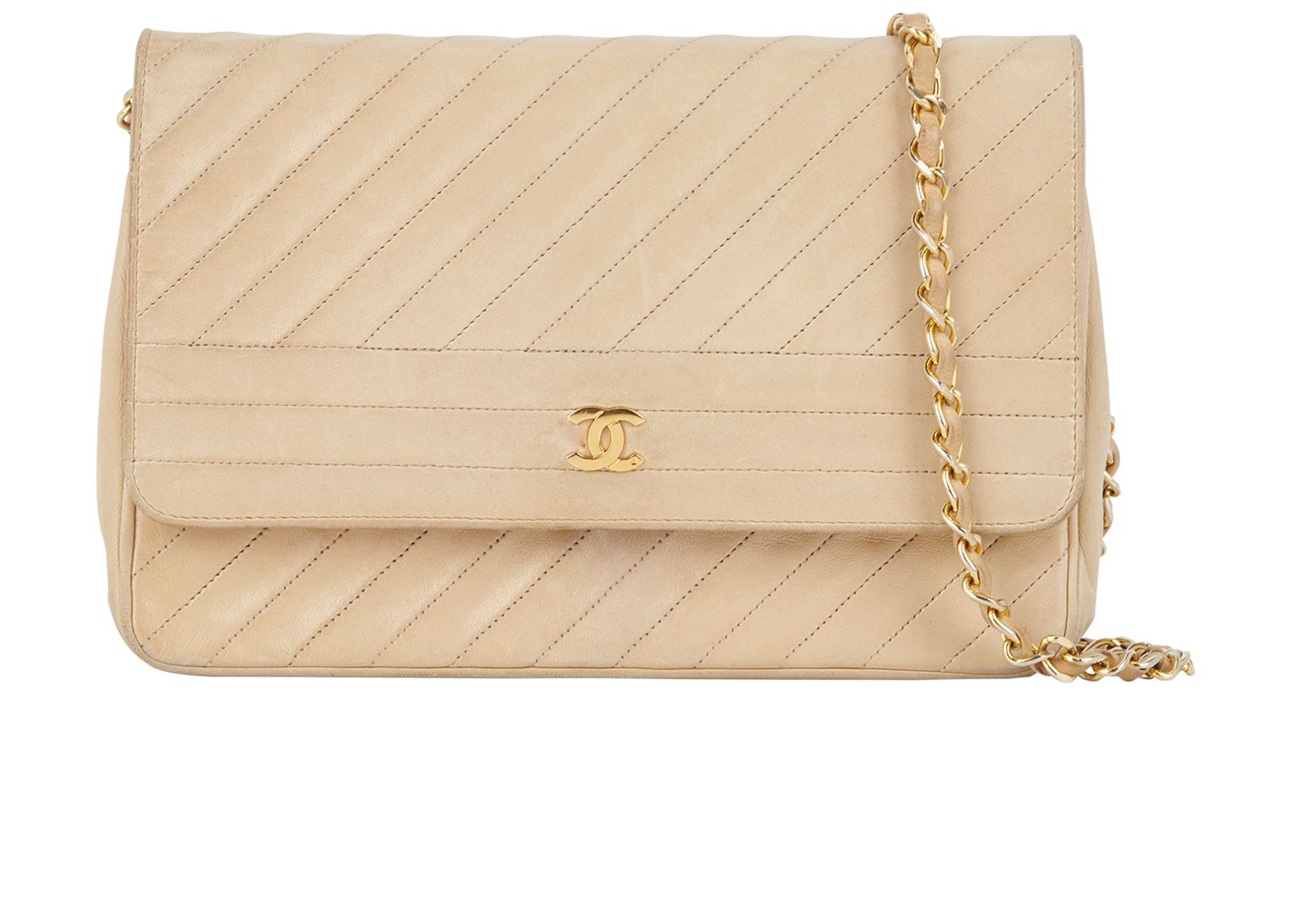 Chanel vintage chevron flap bag hot sale